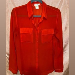 Timing Red Sheer Blouse